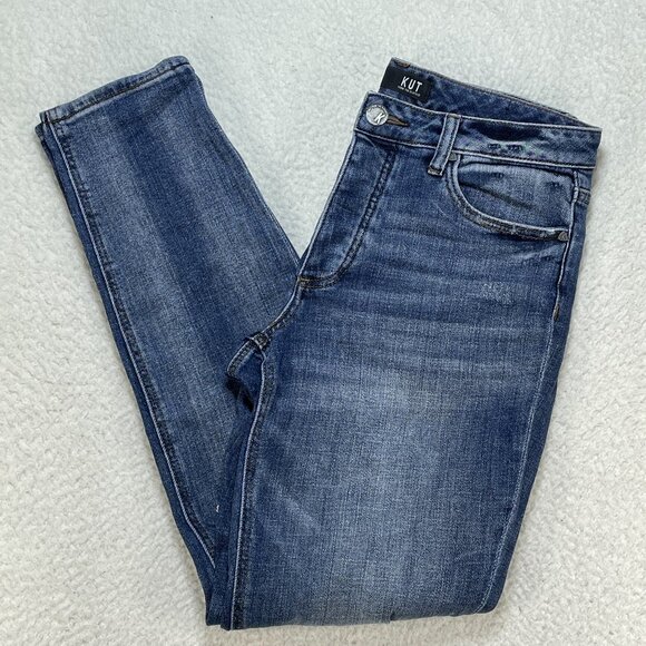 Kut From The Kloth Jeans Womens Sz 4 Blue Juliet Slouchy Boyfriend Distressed - Picture 1 of 13